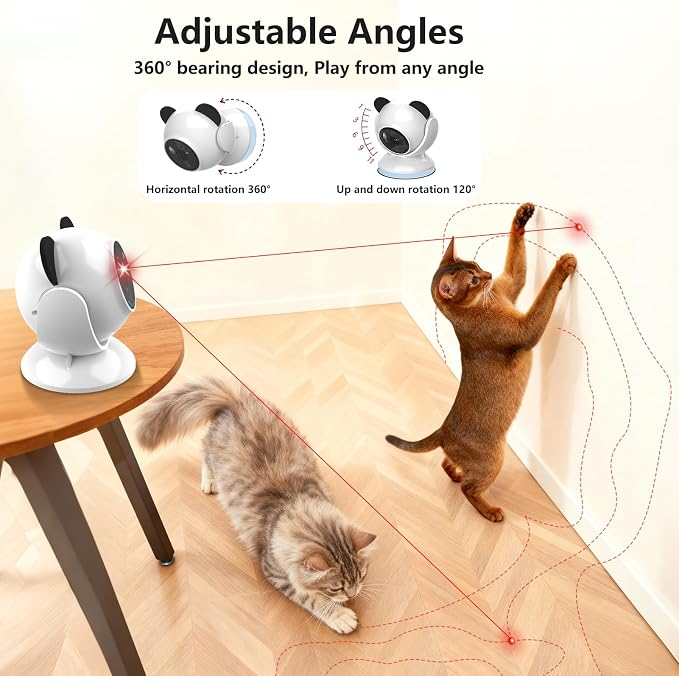 Saolife Laser Cat Toys for Indoor Cats, Truly Random Trjajectory, Suction Cup Design, Run Quiet, Interactive Cat Toy Automatic - Image 6