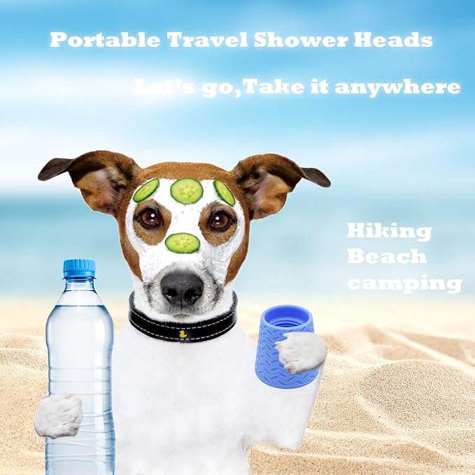 3 Pieces Portable Outdoor Shower for Dogs,Portable Shower Head,Bottle Attachment for Portable Outdoor Shower,Works with Most Plastic Water from 16 oz to 2 Liters (Blue,Green,Orange) - Image 4