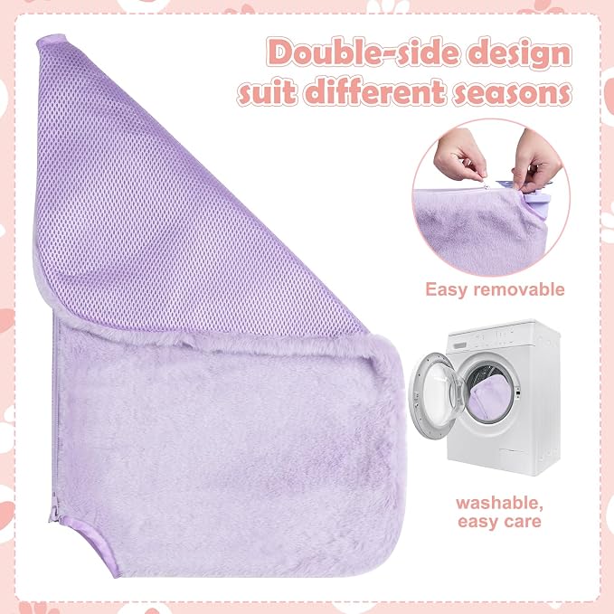 2 Pack Cat Window Perch,Cat Window Hammock Cordless Foldable Window Bed with 4 Large Strong Suction Cup,Reversible Cushion Cover,Metal Frame Easy to Adjust Window Seat Holds up to 40lbs(Purple) - Image 4