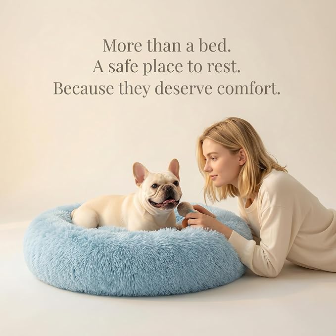 nononfish Cozy Small Dog Bed,Soft Donut Calming Pet Bed | Cozy small dog bed with plush donut comfort. - Image 8