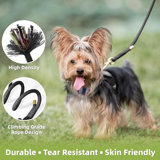 5FT Dog Leash 5/16 inch Puppy Cat Rope Lead | Black, with Anti-tangle Swivel Clip, Comfortable Non-slip Grip Handle, Ideal for Daily Walks, for Small Medium Dogs - Image 4