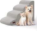 Aodisman Dog Steps for Bed or Couch,4-Step Pet Stairs Ramp for Small Dogs | 17.4" H Indoor Non-Slip Dog Stairs Help Senior Dogs,Short-Legged Breeds,Puppies and Cats to Reach Beds and Chairs,Light Grey by AODISMAN