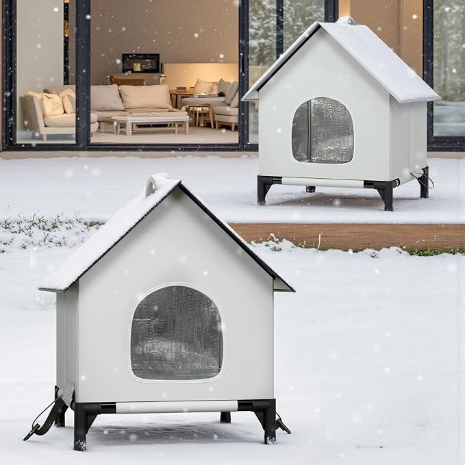 Large Cat House for Outside&Indoor,Insulated and Weatherproof,Foldable Cats Shelter, Bigger Cat House, Selfwarming Cat Shelter Large Cave Bed for Winter,Garden(22 x 22 x 26 inch,XL,Normal) - Image 7