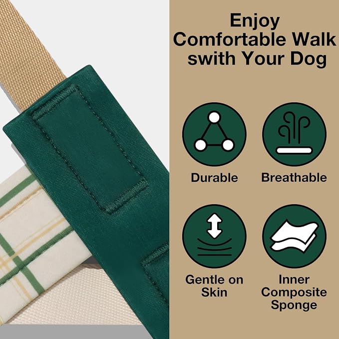 VETRESKA Dog Harness and Leash Set, Easy Walk Dog Harness, L | for Large Medium Dogs, No Pull Puppy Harness for Walking and Training, Adjustable, Anti-Twist Leash (Santal Forest) - Image 5