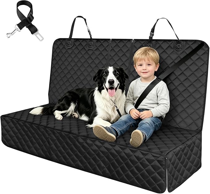 Dog Car Seat Cover for Back Seat Pet Cover for Dogs Waterproof Car Seat Protector Bench Seat Cover, Scratchproof Nonslip Durable Car Seat Covers for SUV,Truck &Cars (Standard Size:52W*48L) - Image 6