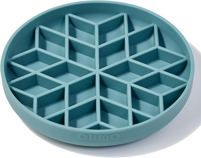 OHMO Slow Feeder Dog Bowl, 7.9" Lick Mat for Dogs, Diamond, Light Blue | Cat Slow Feeder Bowl, Anti Choking, Enrichment Toys, Easy Clean BPA-Free Silicone Feeding Bowl, Boredom and Anxiety Reducer by OHMO