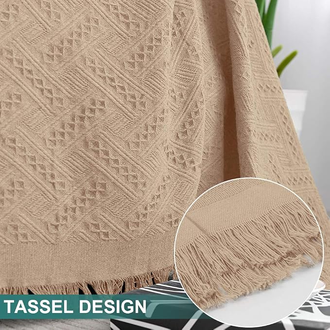 MYSKY HOME Couch Cover Sand Sofa Covers for 2 Cushion Couch Geometrical Sectional Couch Cover Protector Living Room Sofa Throws Sofa Slipcovers for Dogs, Kids (X-Large, 91" x 118", Khaki) - Image 4