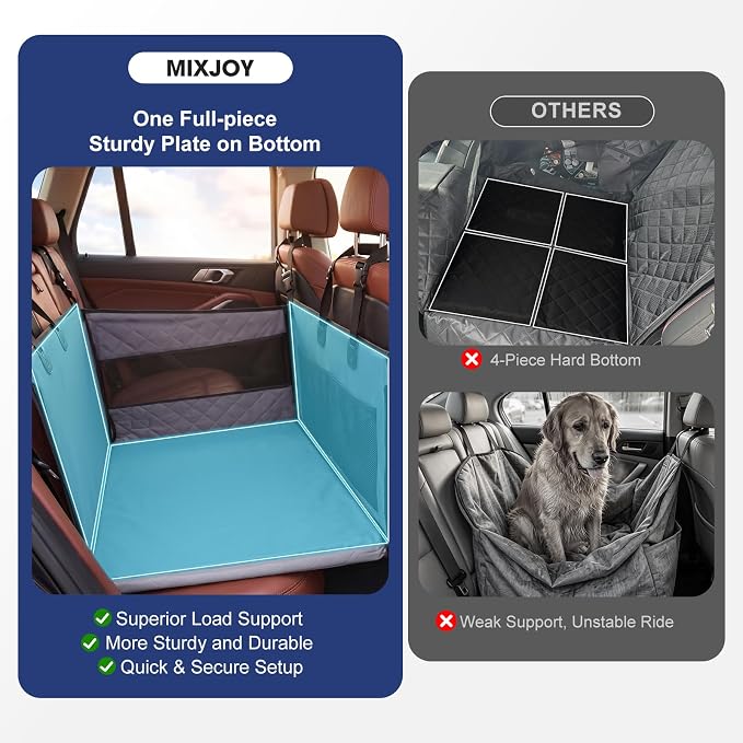 MIXJOY Dog Car Seat for Large Medium Dogs - with Dog Bed Inside, Back Seat Extender for Pets, Waterproof Pet Carseat for Medium Sized Pet, Hammock for Pet, with Storage Pocket - Image 7