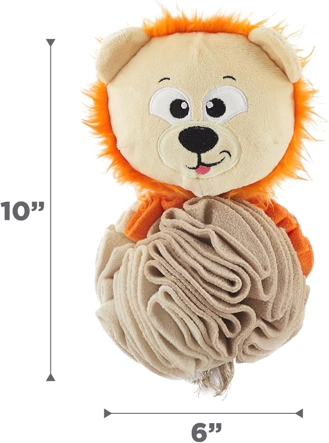Outward Hound by Nina Ottosson Stuff N' Snuffle Plush Snuffle Ball Dog Puzzle, Lion, Multicolored - Image 8