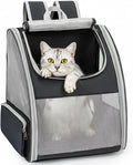 Conlun Cat Backpack Carrier for Small Dogs and Cats Fit Up to 15 Lbs,Small Dog Backpack, Foldable with 3-Side Mesh Windows, Pet Carrier for Travel & Hiking Friendly，Gray by Conlun