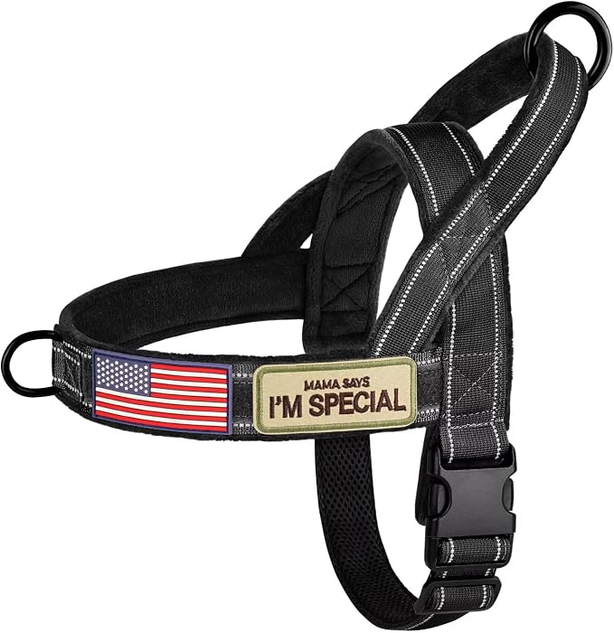 Forestpaw No Pull Dog Harness with Large Handle,Comfortable,M,Black | Adjustable Fits Chest 23-28",28-50 lbs,Slip On,Quick Release Buckle,Easy Control,Soft Padded,for Medium Dogs Walking Training by Forestpaw
