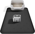 URMONA Cat Litter Mat & Dog Food Mat, 35 x 25 in Waterproof Silicone Tray | Raised Edge Tray for Pet Bowls and Litter Boxes, Helps Contain Water, Food and Litter to Protect Floors, Easy-Clean Black by URMONA
