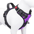 No Pull Dog Harnesses for Small Dogs Reflective Adjustable | Front Clip Vest with Handle 2 Metal Rings 3 Buckles [Easy to Put on & Take off](S, Purple) by PHOEPET