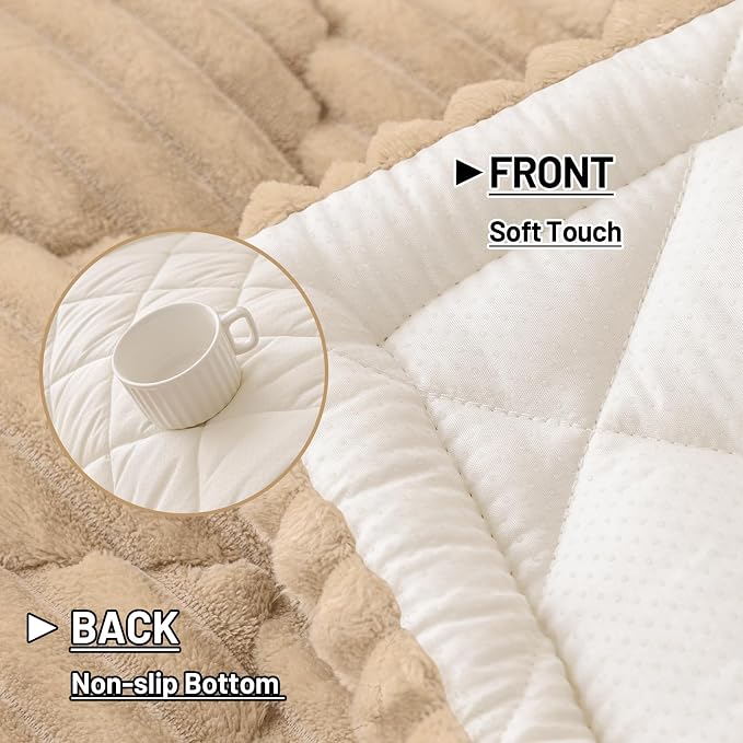 Smiry Couch Cover for Dogs Washable, Non Slip Fuzzy Pet Sofa Protector | Soft Thick Furniture Cover for Sofa, Loveseat and Sectional, Scratch & Pet Hair Resistant (Khaki, 27.6" x 70.9") - Image 5