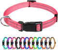 TagME Small Dog Collar, Reflective Puppy Collar, Baby Pink, 3/8" Width | Lightweight, Nylon Collar for Puppies, Chihuahua, Yorkie & Teacup Dogs 5-15 Lbs, Reflective for Evening Walks, 12 Colors by TagME