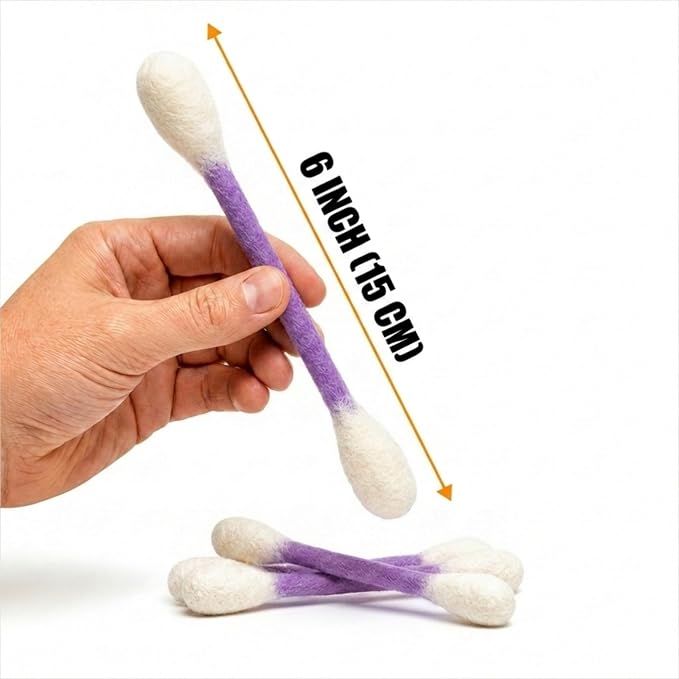 Glaciart One Swabs Cat Toys with Catnip - 6 Pk | Durable for Chew, Cute Cat Toys Interactive Kitty for Boredom, Exercise, & Play | Filled w/Organic Catnip for Anxiety & as Digestive Aid | Gift Idea - Image 2