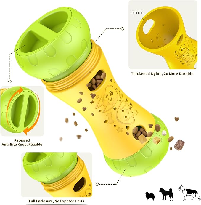 Treat Dispensing Dog Puzzle Toy, Interactive Dog Toys, Yellow | Mental Stimulating Slow Feeder, Boredom Relief, Enrichment Dog Toys to Keep Them Busy, For Small Medium Large Dogs - Image 3