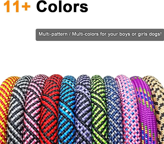 MayPaw Heavy Duty Rope Dog Leash, 6/8/10FT Nylon Pet Leash, Soft Padded Handle Thick Lead Leashes for Large Medium Dogs Walking Jogging (1/2" * 8', Navy) - Image 7