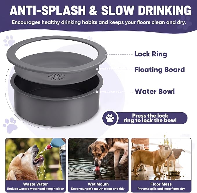 XIAZ Elevated Dog Bowls Large Breed Raised Dogs Bowl Stand Large/Medium Sized Dog Slow Feeder Dogs Bowls Food Water Stands 5 Heights Adjustable 9/11/12/14in Pet Feeder Dish Station - Image 6