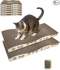 8 Pack Cat Scratching Board, Double-Sided Usability, with Catnip | Corrugate Cat Scratcher for Indoor Cats, Cat Scratch Pad with Premium Scratch Textures Design, Cardboard Cat Scratcher, 8pcs by TIMHAKA