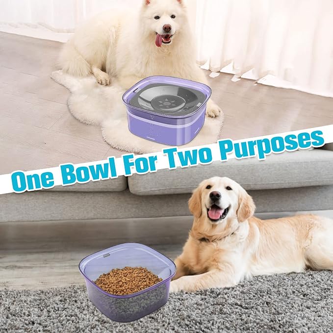 UPSKY 70oz Dog Water Bowl, No Spill Slow Drinking Feeder for Messy Drinker | Large Capacity, Spill Proof, Prevent Pet Prevents Choking, Anti-Slip, Visible Water Level, Suitable for Travel and Car Trips - Image 7
