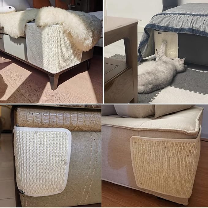 Cat Scratching Pad Natural Sisal Sofa Bed Corner Furniture Protector | Cat Scratcher Mats Protecting Carpets and Sofas Couch Corner Furniture Anti-slip Sisal Cat Repellent Mat for Sofa Desk Legs - Image 5