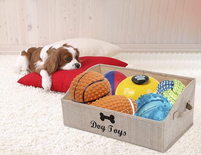 Morezi Dog Toy Box: Storage Basket for Organizing Pet Toys, Blankets & Accessories in Living Room, Playroom, Closet or Shelf - Snow Brown - Image 6