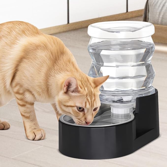 RIZZARI 4L Gravity Cat Water Dispenser:Spill Resistant for Apartments | No Filter Required/Leak-Resistant Design/Easy to Refill,Easy to Clean/Stable Anti-Tip Base/Food-Grade Materials - Image 2