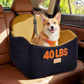 Dog Car Seat for Medium/Small Dogs, Dog Booster Car Seat, Pet Booster Seats Up to 40lbs with Waterproof Layer, 3 Storage Pockets and Safety Belt (Black/Brown) by Unknown
