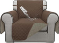 ISSUNTEX Double Protection 100% Waterproof Chair Sofa Covers for Living Room, Reversible Furniture Protector Sofa Cover for Dogs, Pets, Kids (Brown/Beige) by ISSUNTEX