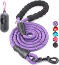 2/4/5/6 FT Dog Leash with Comfortable Padded Handle and Highly Reflective Threads for Small Medium and Large Dogs (4FT-1/2'', Purple) by BAAPET
