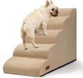 Aodisman Dog Stairs for High Bed,5-Step Pet Ramp for Small Dogs and Cats | 22.2" H Dog Steps for Bed with High-Density Foam, Help Olders,Short-Legged Dogs,Puppy and Cats Get on Beds Easily,Grey,Khaki by AODISMAN