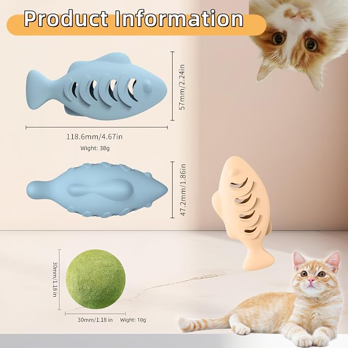 2Pcs Silicone Cat Toys, Multi-Functional Treat Dispenser, Interactive Feeder Toy for Indoor Cats, Food Puzzle Kitten Toys, Pet Training Toy with Catnip Ball (Pink&Green/Blue) - Image 2
