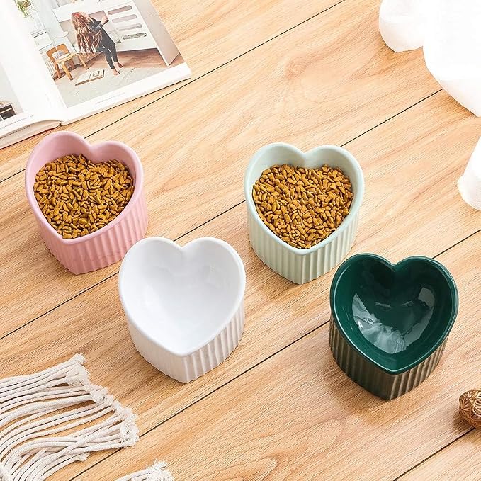 Dark Green Ceramic Raised Cat Bowls, Tilted Elevated Food or Water Bowls, Stress Free, Backflow Prevention, Dishwasher and Microwave Safe, Lead & Cadmium Free - Image 7