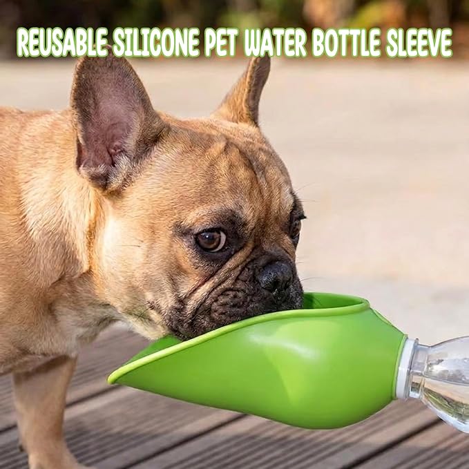 Portable Silicone Dog Water Bottle Adapter for Outdoor Travel 2PCS | Food-grade Silicone, Foldable Leaf Design, Fits Standard Water Bottles, Ideal for Walking & Hiking, Easy to Clean & Install - Image 6