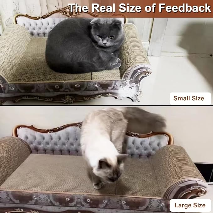Sofa Shaped Scratching Couch,Thick Scratching Cardboard, Lounge Bed for Indoor Rest&Play, Sofa Scratcher Pad (23 "L X 12.2" W X 10.6 "H) - Image 6