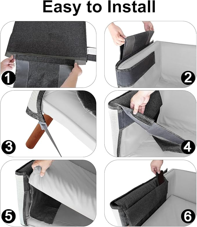 Upgraded Cat Scratch Furniture Couch Protector with 27.6’‘L*19.6’‘W Natural Sisal for Protecting Large Area Couch Sofa Chair,Couch Corner Cat Scratcher(Dark Grey/Right Handed) - Image 6