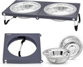 Upgraded Raised Cat Bowls,Elevated Bowls for Indoor Cats with Height Stand,Non-Slip Stainless Steel Cats Bowl,10° Tilted Cat Food Bowls (Grey Collapse, 1Pack) by Tolopu