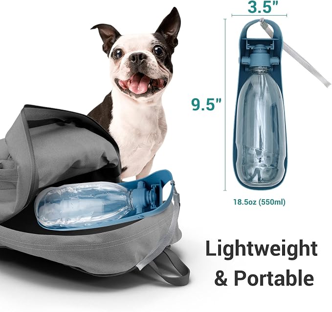 Portable Dog Water Bottle, 18.5OZ Large Dog Travel Water Bottle Leak-Proof Pet Water Dispenser with Carrying Lanyard, Ideal for Outdoor Walking Hiking Travel - Image 6