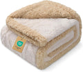 Luciphia Waterproof Blanket for Queen Bed Reversible Fleece Couch Cover | Reversible waterproof pet blanket with soft Sherpa fleece machine washable protect couch bed car, Beige-thicken 90" x 82" by luciphia