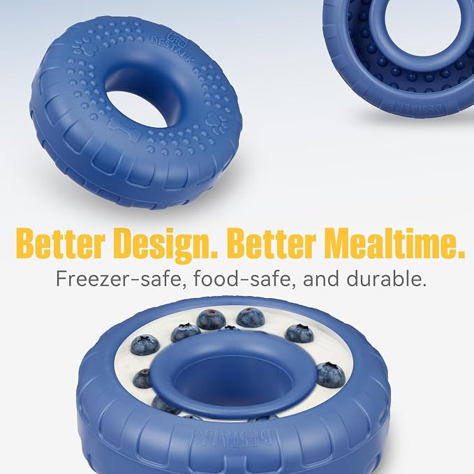 Dog Enrichment Lick Bowl, Bestalk Slow Feeder Lick Mat for Dogs, Freeze Puzzle Licking Bowl for Anxiety Relief, BPA Free Silicone, Dishwasher Safe(Dark Blue,S) - Image 3
