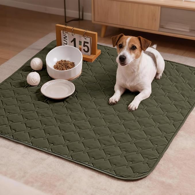 gogobunny 100% Double Sided Waterproof Dog Blanket Soft Pet Bed Cover Reversible Protect Furniture Couch Sofa Car for Puppy Large Dog Cat (Dark Olive/Light Olive, 30x30 Inch (Pack of 1)) - Image 2