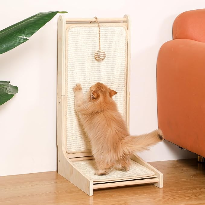 L-Shaped Cat Scratcher Pad for Indoor Cats - Sisal Scratching Board, Furniture Protector, and Scratch Post by CoolEx