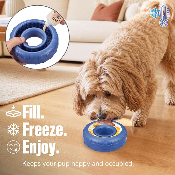 Dog Enrichment Lick Bowl, Bestalk Slow Feeder Lick Mat for Dogs, Freeze Puzzle Licking Bowl for Anxiety Relief, BPA Free Silicone, Dishwasher Safe(Dark Blue,S) - Image 5