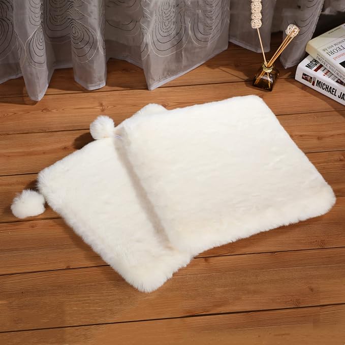 SHENGOCASE 2-Pack 16" Square Faux Rabbit Fur Cat Dog Bed Cushion Pad Mat, Cat Tree Tower Replacement Cushion Pad, Pad for Window Perch, Cat Dog Carrier House Cage Crate Kennel Furniture by SHENGOCASE