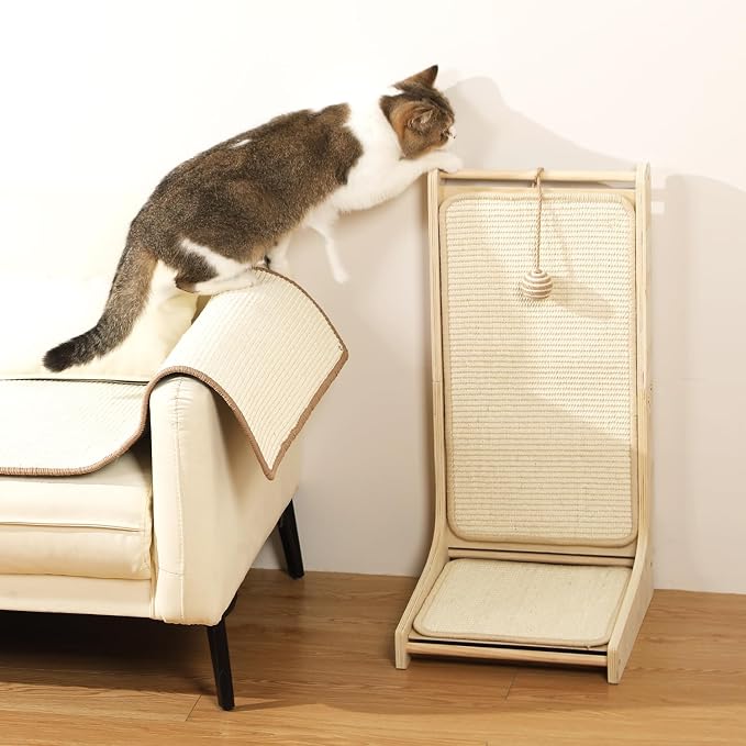 L-Shaped Cat Scratcher Pad for Indoor Cats - Sisal Scratching Board, Furniture Protector, and Scratch Post - Image 8