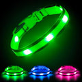 Illumifun Light Up Dog Collar - USB Rechargeable LED Dog Collar Glow in the Dark - High Visibility Glow Collar for Night Walking (Small, Fluorescent Green) by Illumifun