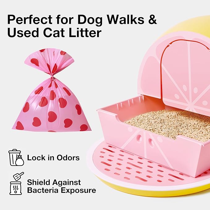 VETRESKA Dog Poop Bag Dispenser with Smoked Cherry Scented Bags, 105 Counts | Leak Proof and Extra Thick Pet Waste Bags for Dog Walking and Cat Litter, 1 Poop Bag Holder and 7 Rolls - Image 6
