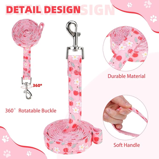 KOOLTAIL Dog Harness for Small Medium Dogs,Dog Harness and Leash Set, Step in No Pull Soft Mesh Padded Adjustable and Reflective Pet Vest Harness Puppy, Plaid Extra Harness for XS S Dogs,Pink Cherry,S - Image 5