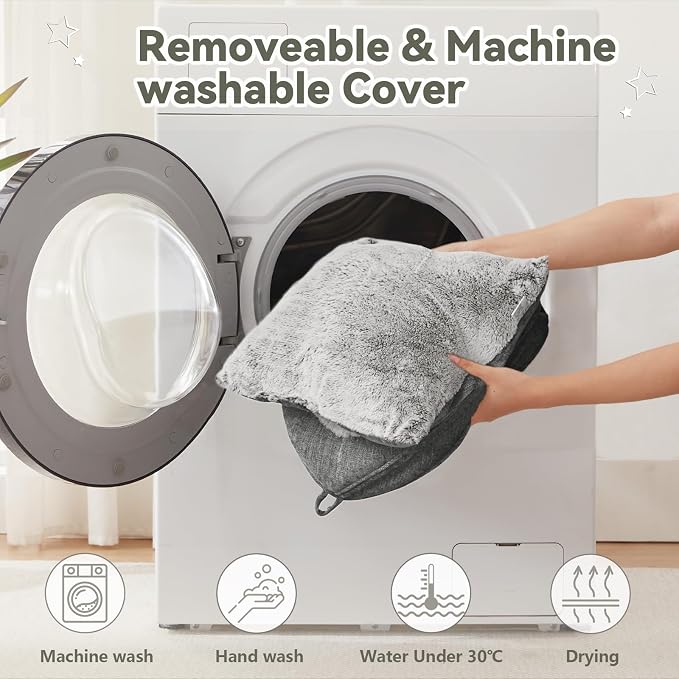 Cat Bed Cave-Cat Beds for Indoor Cats,Kittens and Small Pets,Soft and Warm Cats House Tent Bed,Foldable and Washable with Removable Cushioned and Anti Slip Bottom,Grey 15inches - Image 6